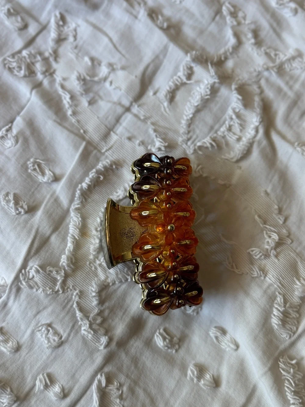 Set of 3 Decorative Vintage Hair Claw Clips- Gold toned